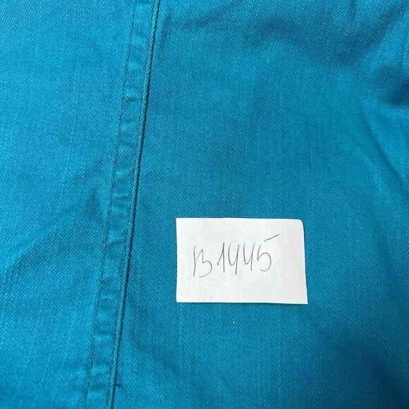 Women's Bonita Solid Teal Pockets Button Up Long Sleeve Jacket Size 44EU/12 US - Picture 15 of 15